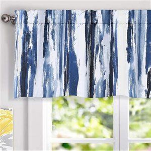 Paint Brush Watercolor Stripe Pattern Thermal Insulated Blackout Window Curtain